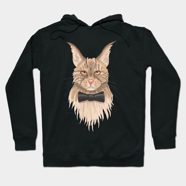 Serious cat. Hoodie by Fresh look